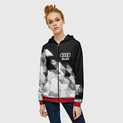 Толстовка на молнии женская AUDI geometry sport, цвет: 3D-красный — фото 2
