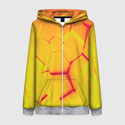 Женская толстовка на молнии Плиты желтые броня