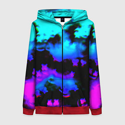 Толстовка на молнии женская Marshmello neon space, цвет: 3D-красный