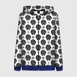 Женская толстовка на молнии Монстера и линии