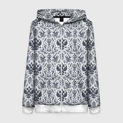 Толстовка на молнии женская Греб России паттерн, цвет: 3D-белый