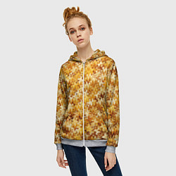 Толстовка на молнии женская Кукурузный абстрактный эффект, цвет: 3D-меланж — фото 2