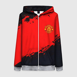 Толстовка на молнии женская Manchester United colors sport, цвет: 3D-меланж