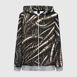 Женская толстовка на молнии Серые трубки чужих