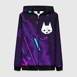 Толстовка на молнии женская Stray neon gaming, цвет: 3D-черный
