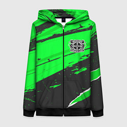 Женская толстовка на молнии Bayer 04 sport green