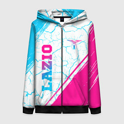 Толстовка на молнии женская Lazio neon gradient style вертикально, цвет: 3D-черный