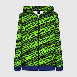 Толстовка на молнии женская Juventus green pattern sport, цвет: 3D-синий