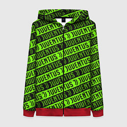 Женская толстовка на молнии Juventus green pattern sport