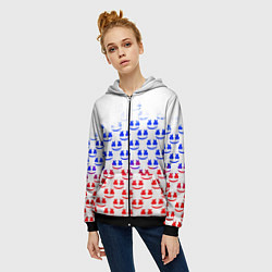 Толстовка на молнии женская Marshmello russia color, цвет: 3D-черный — фото 2