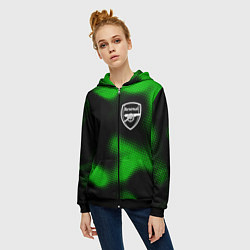 Толстовка на молнии женская Arsenal sport halftone, цвет: 3D-черный — фото 2