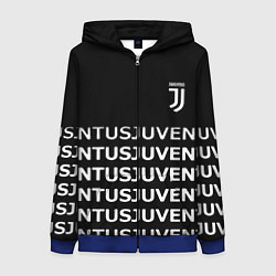 Толстовка на молнии женская Juventus pattern fc club steel, цвет: 3D-синий