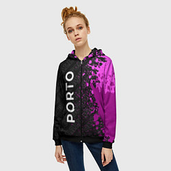Толстовка на молнии женская Porto pro football по-вертикали, цвет: 3D-черный — фото 2