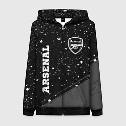 Толстовка на молнии женская Arsenal sport на темном фоне вертикально, цвет: 3D-черный