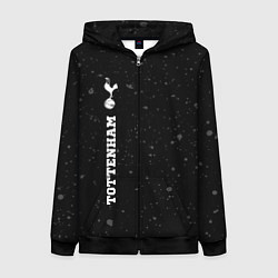 Толстовка на молнии женская Tottenham sport на темном фоне по-вертикали, цвет: 3D-черный