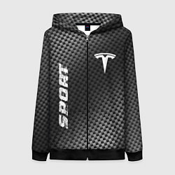 Женская толстовка на молнии Tesla sport carbon