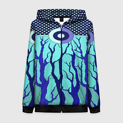 Толстовка на молнии женская Turquoise abstraction, цвет: 3D-черный
