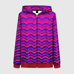 Женская толстовка на молнии Розовые линии и чёрные полосы