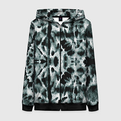 Толстовка на молнии женская Тай дай зелёный, цвет: 3D-черный