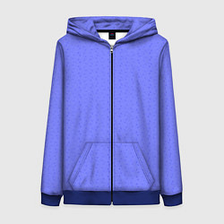 Толстовка на молнии женская Васильковый однотонный в крапинку, цвет: 3D-синий