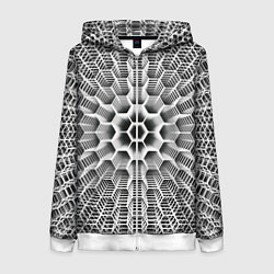 Женская толстовка на молнии Бесконечный гексагональный каркас