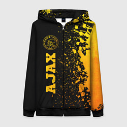 Толстовка на молнии женская Ajax - gold gradient по-вертикали, цвет: 3D-черный