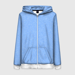 Женская толстовка на молнии Текстурированный небесный голубой однотонный