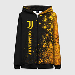 Толстовка на молнии женская Juventus - gold gradient по-вертикали, цвет: 3D-черный