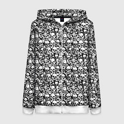 Толстовка на молнии женская Very much skulls, цвет: 3D-белый