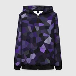 Толстовка на молнии женская Кристаллизация темно-фиолетового, цвет: 3D-черный