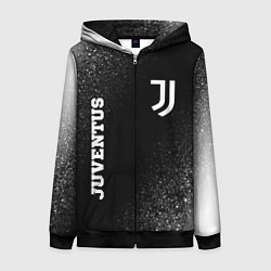 Толстовка на молнии женская Juventus sport на темном фоне вертикально, цвет: 3D-черный