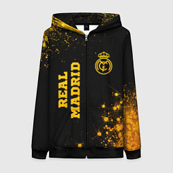 Женская толстовка на молнии Real Madrid - gold gradient вертикально