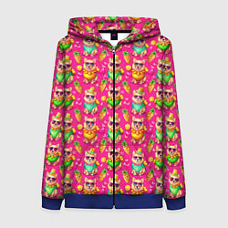 Женская толстовка на молнии Щенята и летний вайб паттерн