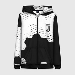 Толстовка на молнии женская Juventus hexagon black sport, цвет: 3D-черный