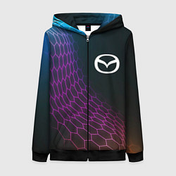 Женская толстовка на молнии Mazda neon hexagon