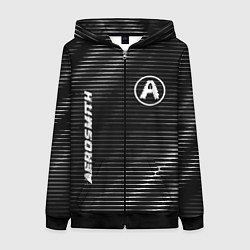 Женская толстовка на молнии Aerosmith metal rock lines