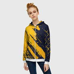 Толстовка на молнии женская Абстрактный узор с концепцией, цвет: 3D-белый — фото 2