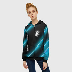 Толстовка на молнии женская Cowboy Bebop неоновые лампы, цвет: 3D-черный — фото 2