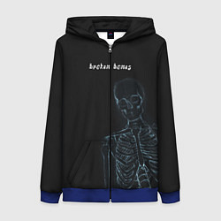 Женская толстовка на молнии Broken bones