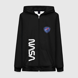 Толстовка на молнии женская Nasa space steel, цвет: 3D-черный