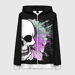 Женская толстовка на молнии Half a skull