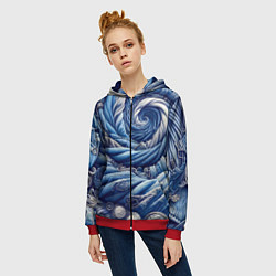 Толстовка на молнии женская Denim funnel - fashion trend, цвет: 3D-красный — фото 2