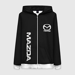 Женская толстовка на молнии Mazda white logo