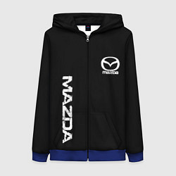 Толстовка на молнии женская Mazda white logo, цвет: 3D-синий