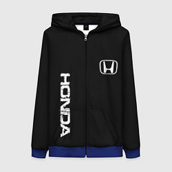 Толстовка на молнии женская Honda white logo auto, цвет: 3D-синий