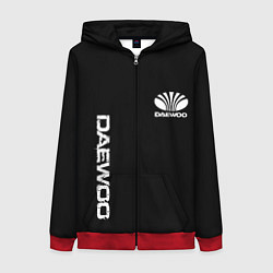 Толстовка на молнии женская Daewoo logo white, цвет: 3D-красный