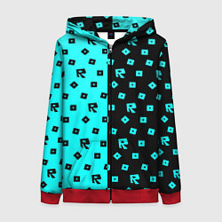 Женская толстовка на молнии Roblox mobile game pattern