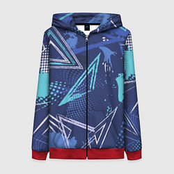 Женская толстовка на молнии Яркий абстрактный узор для спорта