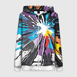 Женская толстовка на молнии Кляксы краски - абстракция