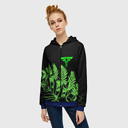 Толстовка на молнии женская The Last of Us acid logo, цвет: 3D-синий — фото 2